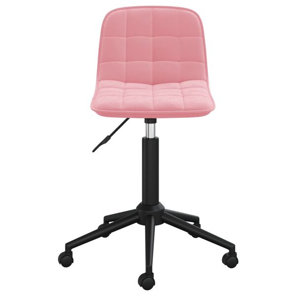 vidaXL Eetkamerstoelen draaibaar 2 st fluweel roze