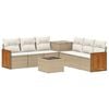 vidaXL Bankstel 8 st Beige en Cr&egrave;me Wit Poly Rattan en Staal