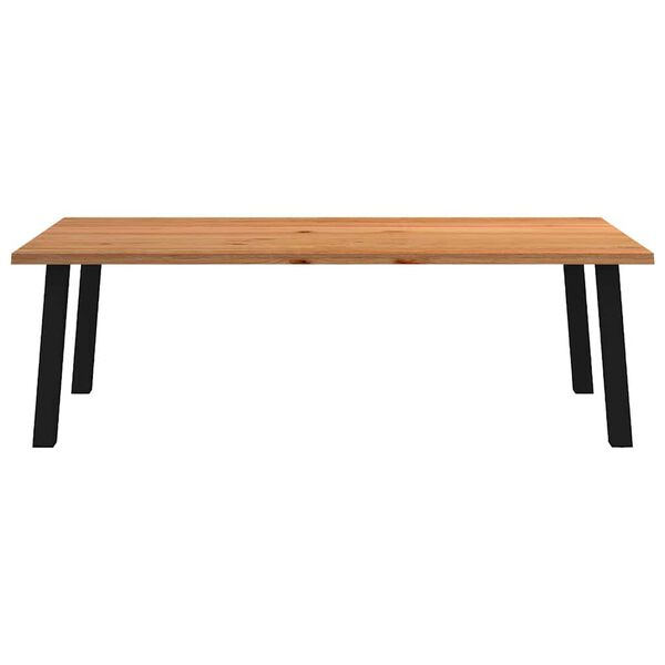 vidaXL Eettafel rechthoekig 240x120x74 cm massief eikenhout lichtbruin