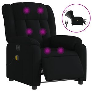 vidaXL Massagestoel elektrisch verstelbaar stof zwart