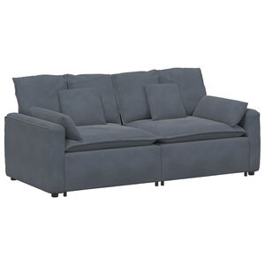 vidaXL Modulaire bank met kussens donkergrijs