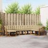 vidaXL Buiten bankenset met kussen 8 pcs Natuurlijk en Beige