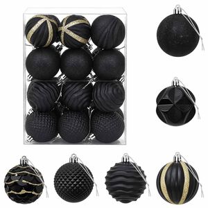 vidaXL Kerstballen set 36 st Zwart 6 cm Polystyreen