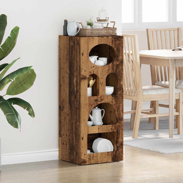 vidaXL Dressoir Oudhout 40 x 35 x 100,5 cm Bewerkt hout