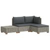vidaXL 4 st Rieten Loungeset met Kussens GENDT Natuurlijk rattan