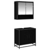 vidaXL Badkamermeubelset 2 st Zwart Eiken 65 x 33 x 60 cm Bewerkt hout