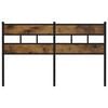 vidaXL Hoofdbord 150 cm ijzer en bewerkt hout gerookt eikenkleurig