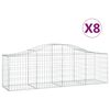 vidaXL Schanskorven 8 st gewelfd 200x50x60/80 cm gegalvaniseerd ijzer