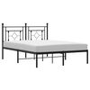 vidaXL Bedframe met hoofdbord metaal zwart 140x190 cm