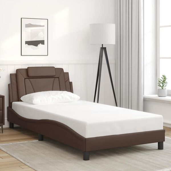 vidaXL Bedframe "Viana" zonder matras kunstleer bruin 100x200 cm