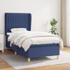 vidaXL Boxspring met matras stof blauw 80x200 cm
