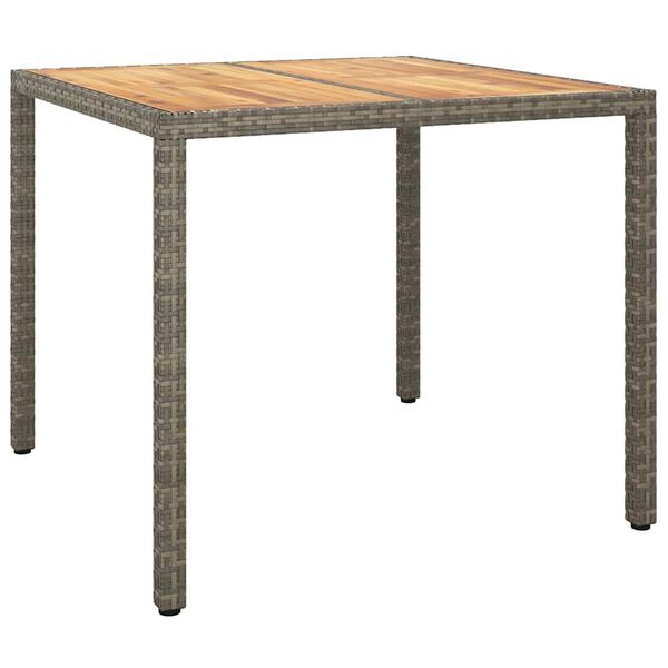 vidaXL Tuin Eettafel Grijs 90 x 90 x 75 cm poly rattan