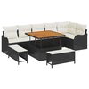 vidaXL Tuinbankenset 9 st Zwart poly rattan