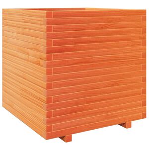 vidaXL Plantenbak 70x70x72,5 cm massief grenenhout wasbruin