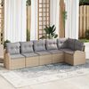 vidaXL Tuin Sofa Set met kussen 6 pcs Beige Poly riet