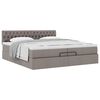 vidaXL Ottoman bed met matras 200x200 cm stof taupe