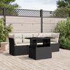 vidaXL 5-delige Loungeset met kussens poly rattan zwart