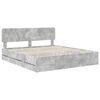 vidaXL Bedframe met lade Beton Grijs 200 x 200 cm Geconstrueerd hout