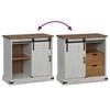 vidaXL Dressoir HALDEN met schuifdeur 80x40x80 cm massief hout wit