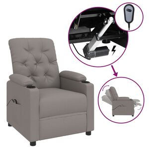 vidaXL Fauteuil verstelbaar elektrisch stof taupe
