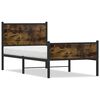 vidaXL Bedframe zonder matras metaal gerookt eikenkleurig 75x190 cm