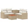 vidaXL Bankstel 6 st Beige en Cr&egrave;me Wit Poly Rattan en Staal