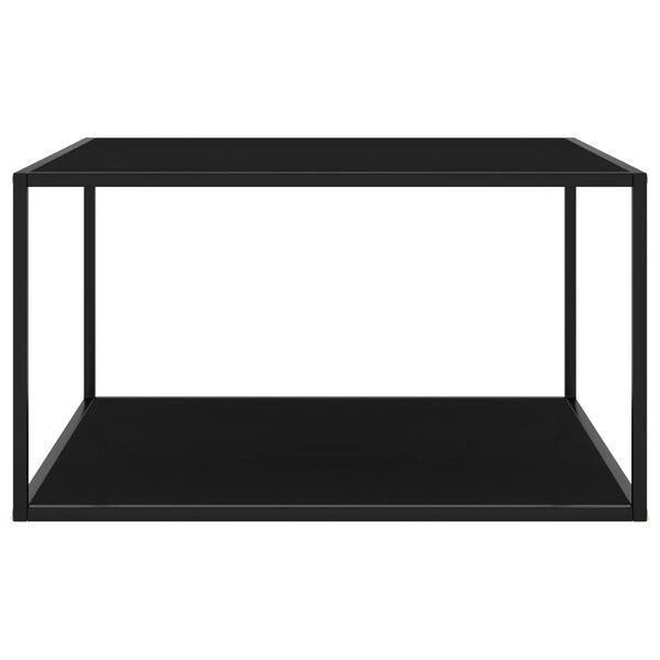 vidaXL Salontafel met zwart glas 90x90x50 cm zwart