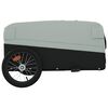 vidaXL Fietstrailer 45 kg ijzer zwart en grijs