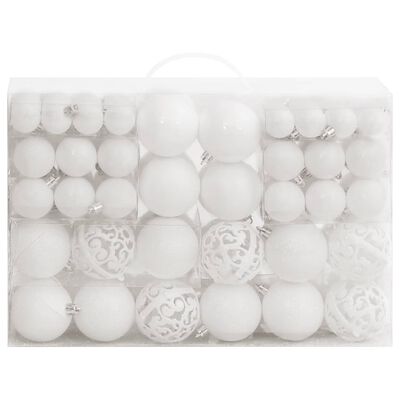 vidaXL 111-delige Kerstballenset polystyreen wit