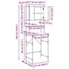 vidaXL Wasmachinekast Zwart 0ak 68 x 48,5 x 194 cm Bewerkt hout