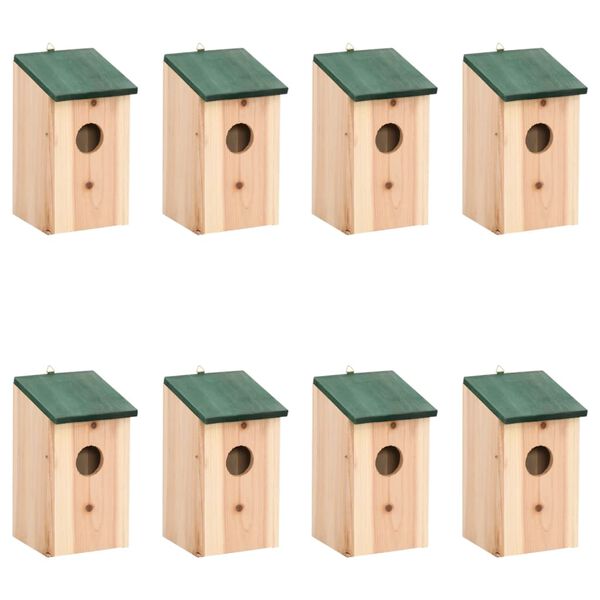 vidaXL Vogelhuisjes 8 st 12x12x22 cm hout