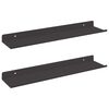 vidaXL Drijvende plank 2 pcs Zwart 40 x 8,5 x 2,5 cm Staal