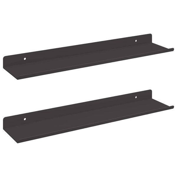 vidaXL Drijvende plank 2 pcs Zwart 40 x 8,5 x 2,5 cm Staal