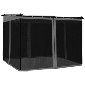 vidaXL Prieel met zijwanden van gaas 3x3 m staal antracietkleurig