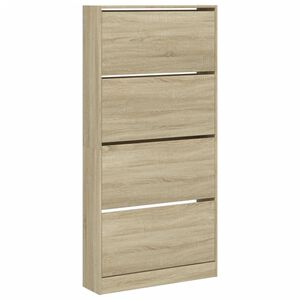 vidaXL Schoenenkast met 4 klaplades 80x21x163,5 cm sonoma eikenkleurig