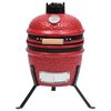 vidaXL Kamado barbecue 2-in-1 56 cm keramiek rood