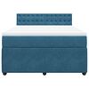 vidaXL Boxspring met matras fluweel blauw 160x200 cm