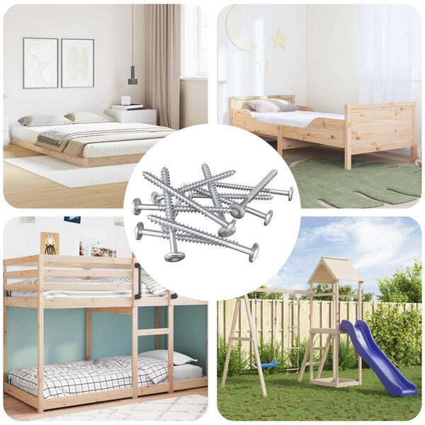 vidaXL Houten Schroeven 12 pcs Zilver M6 x 70 mm Staal