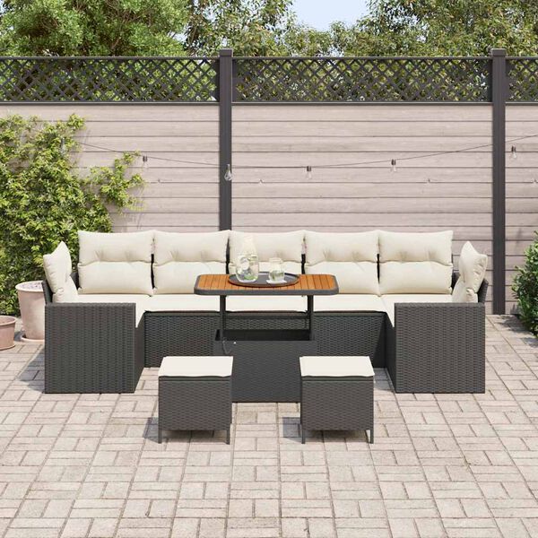 vidaXL Tuin Sofa Set 10 pcs Zwart poly rattan