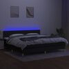 vidaXL Boxspring met matras en LED stof zwart 200x200 cm
