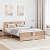 vidaXL Bedframe met hoofdeinde Bruin 150 x 200 cm Bewerkt hout