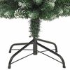 vidaXL Kunstmatige slanke kerstboom met 150 LED Groen en Wit 150 cm
