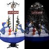 vidaXL Kerstboom sneeuwend met paraplubasis 170 cm PVC blauw