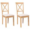 vidaXL Eetkamerstoelen met kussens 2 st massief hout rubber