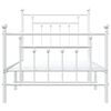 vidaXL Bedframe met hoofd- en voeteneinde metaal wit 90x200 cm
