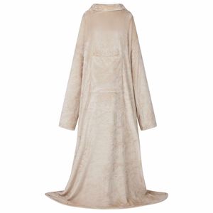 vidaXL Deken hoodie Beige F Flanel