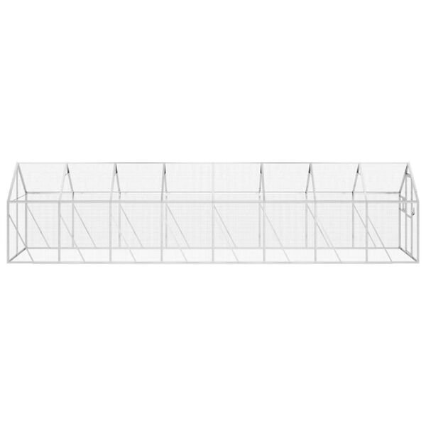 vidaXL Voli&egrave;re 1,79x8x1,85 m aluminium zilverkleurig