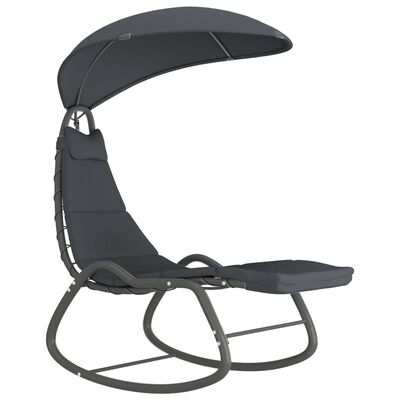 vidaXL Tuinschommelstoel 160x80x195 cm stof grijs
