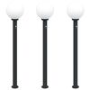 vidaXL Bolderverlichting met sensor 3 stuks 120 cm Zwart IP44