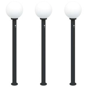 vidaXL Bolderverlichting met sensor 3 stuks 120 cm Zwart IP44